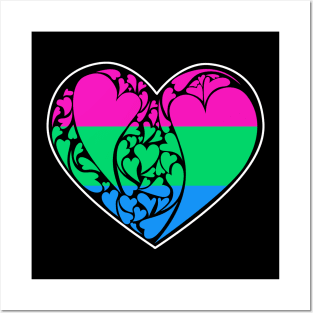 Polysexual Flag LGBT+ Heart Posters and Art